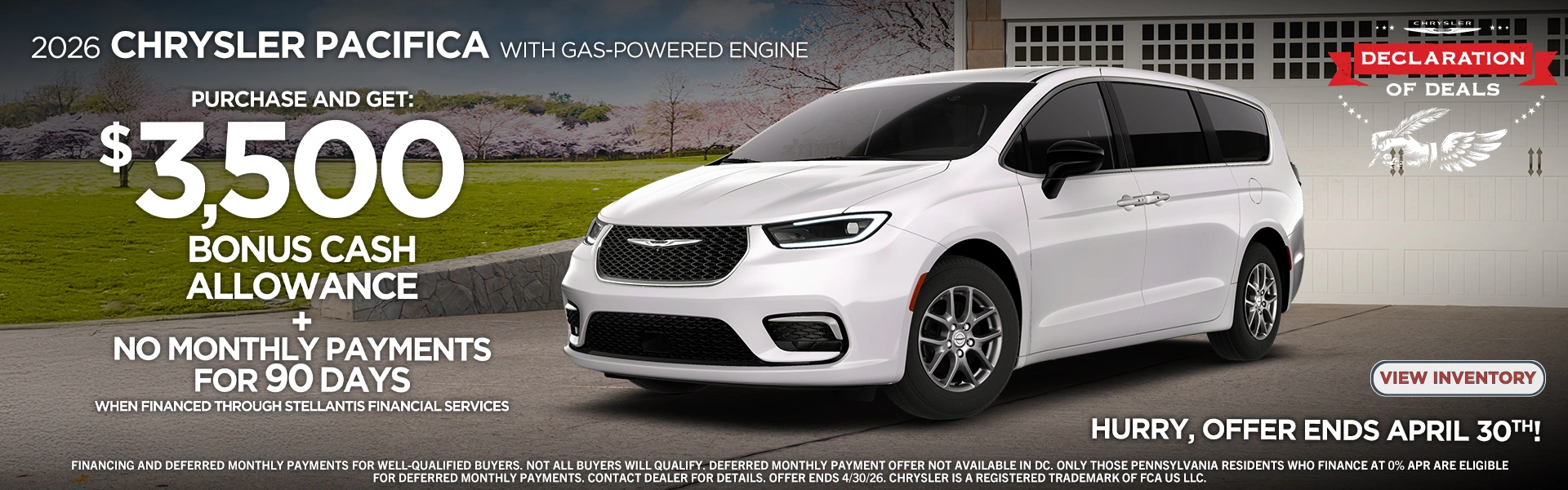 Get Bonus Cash on 2026 Chrysler Pacifica at Capper Chrysler Dodge Jeep Ram, Inc. in Washington
