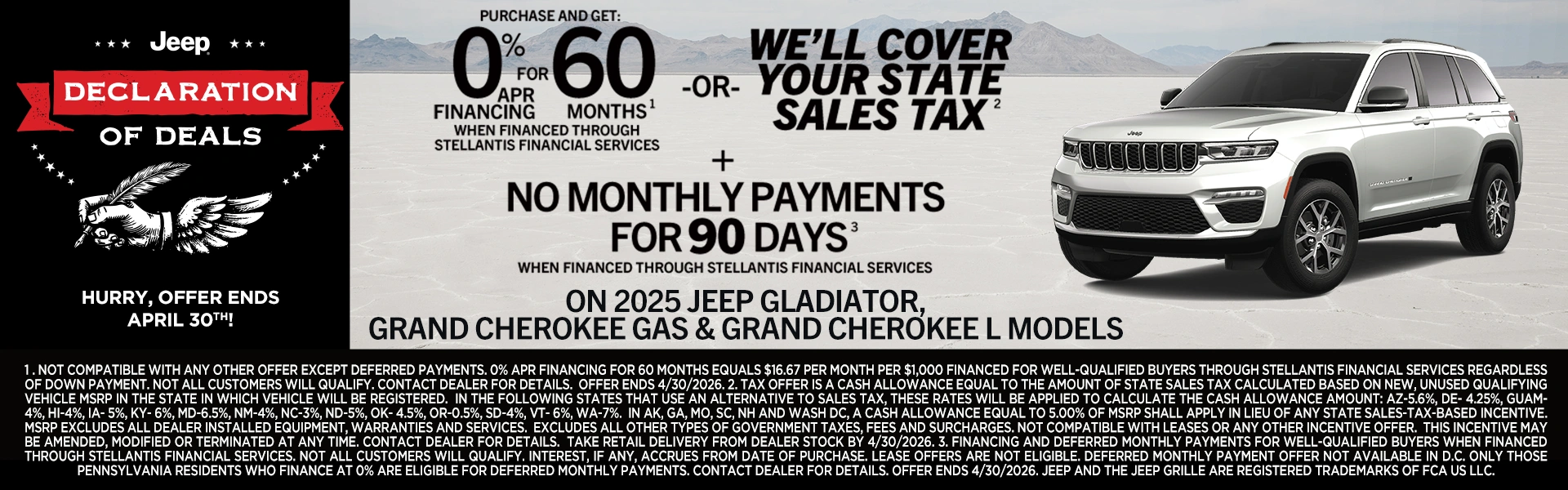 Jeep Declaration of Deals at Capper Chrysler Dodge Jeep Ram, Inc. in Washington IA